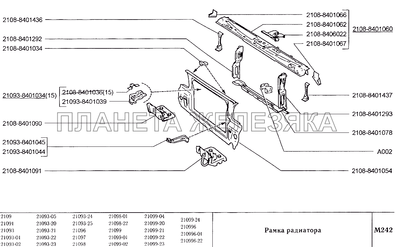 Рамка радиатора ВАЗ-2109